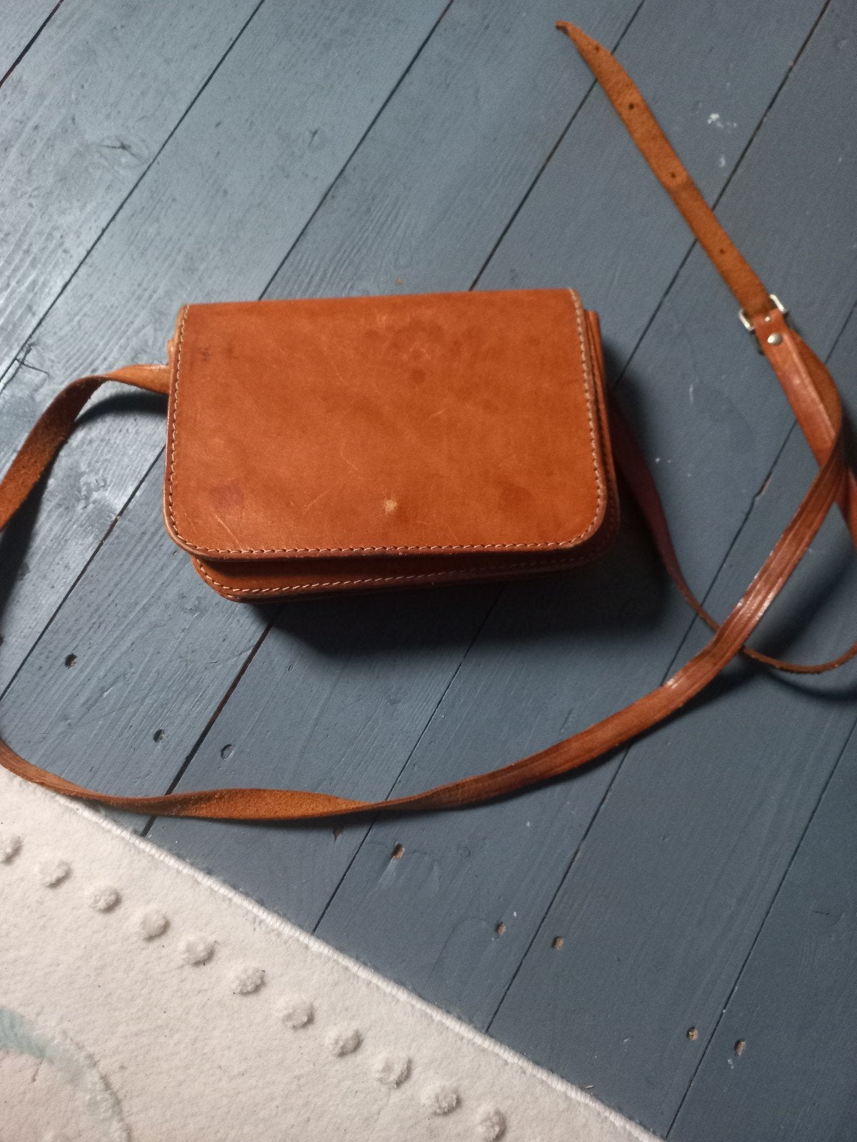 Echt Leren Handtas in Camel Kleur - Nette Staat, Ophalen of Verzenden, Gebruikt, Bruin, Handtas