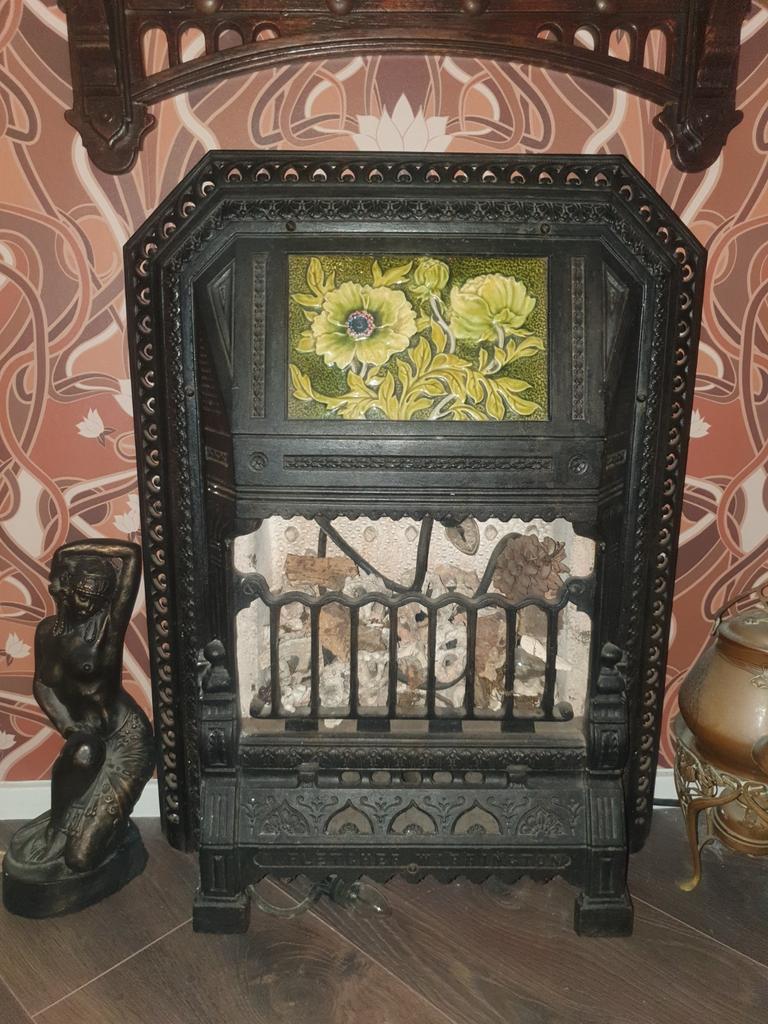 Art Nouveau deco Jugendstil sierhaard haard gietijzer antiek, Ophalen