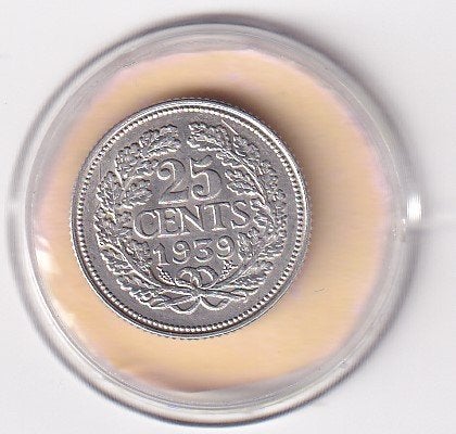 25 Cent 1939 Zeer Mooi  Netjes, Postzegels en Munten, Munten | Nederland, Verzenden, Zilver, 25 cent, Koningin Wilhelmina