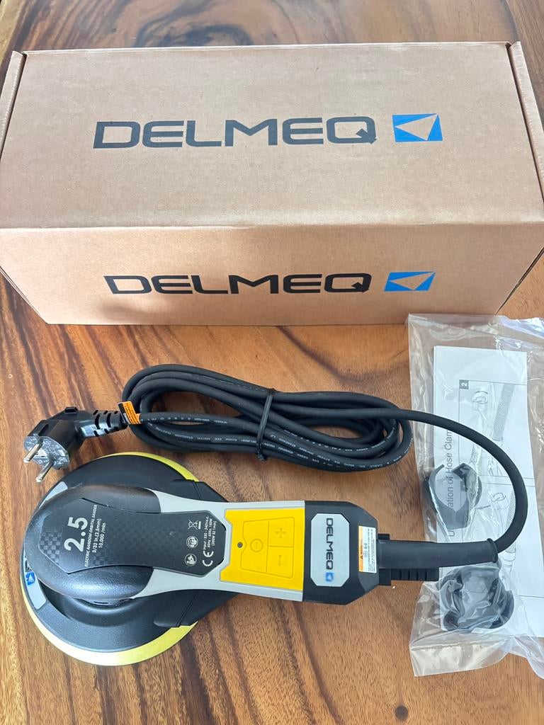 Te koop party Delmeq 150 mm 2,5 mm orbit, Doe-het-zelf en Verbouw, Gereedschap | Schuurmachines, Ophalen of Verzenden, Nieuw, 1200 watt of meer