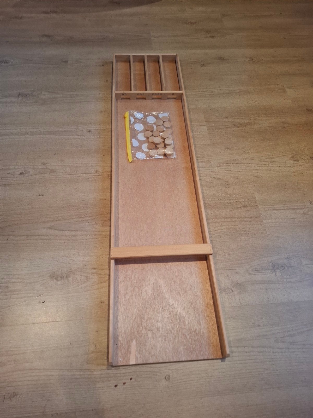Houten Sjoelbak (kinder versie), Vijf spelers of meer, Ophalen, Gebruikt