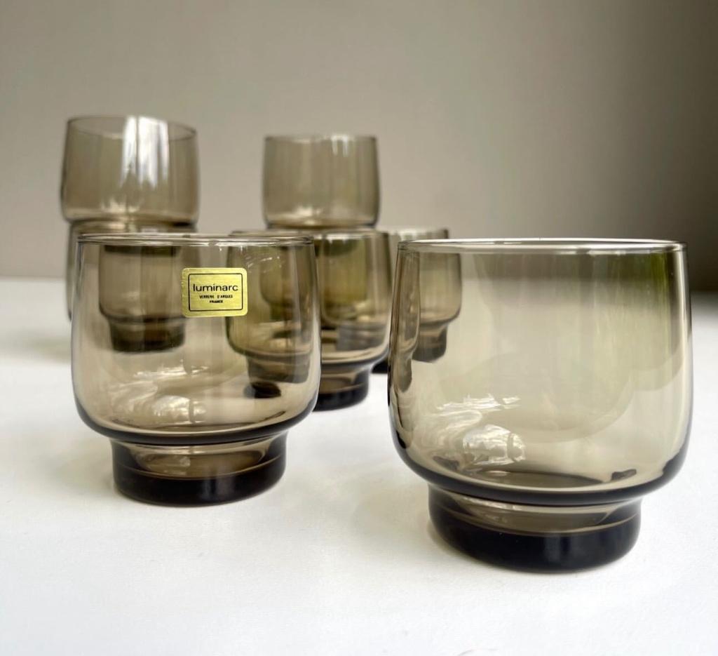 Luminarc grande smoked glass 6 stuks, Ophalen of Verzenden, Overige typen