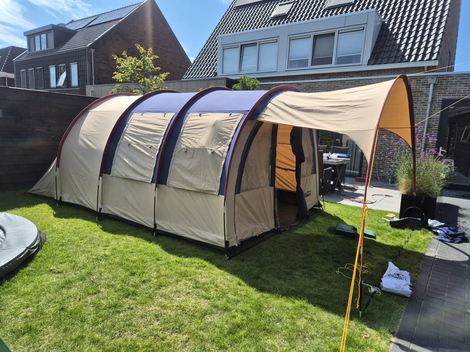 Tent 4-6 personen Eurotrail Texas 4, 2 slaapcabines, luivel, Caravans en Kamperen, Tenten, Ophalen, Gebruikt, Tot en met 4