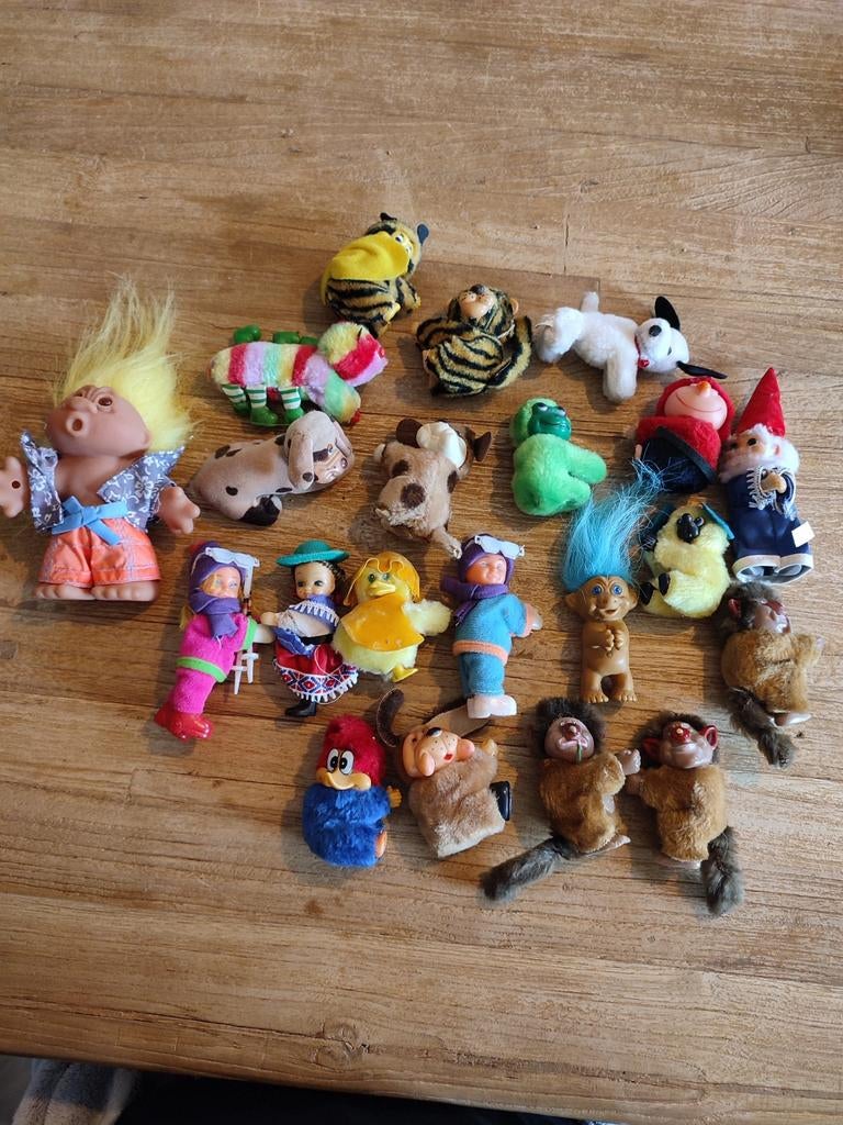 Vintage knijpbeestjes, beestjes popjes,dam trol , jaren 80, Verzamelen, Ophalen of Verzenden, Zo goed als nieuw, Pop