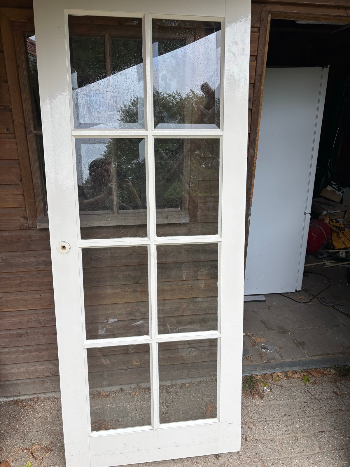 Binnendeur met glas - 205x82,7 cm, Ophalen, Gebruikt, 80 tot 100 cm, Binnendeur