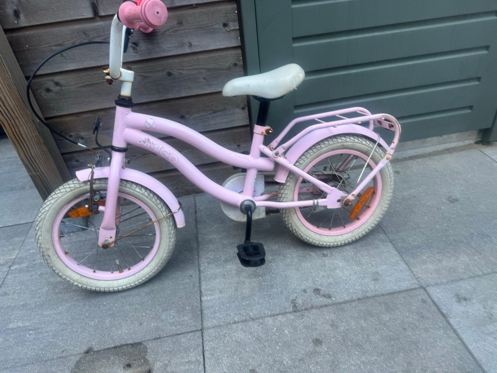 Roze meisjesfiets 14 inch - Amigo, Ophalen, Terugtraprem, Gebruikt, 14 inch of minder