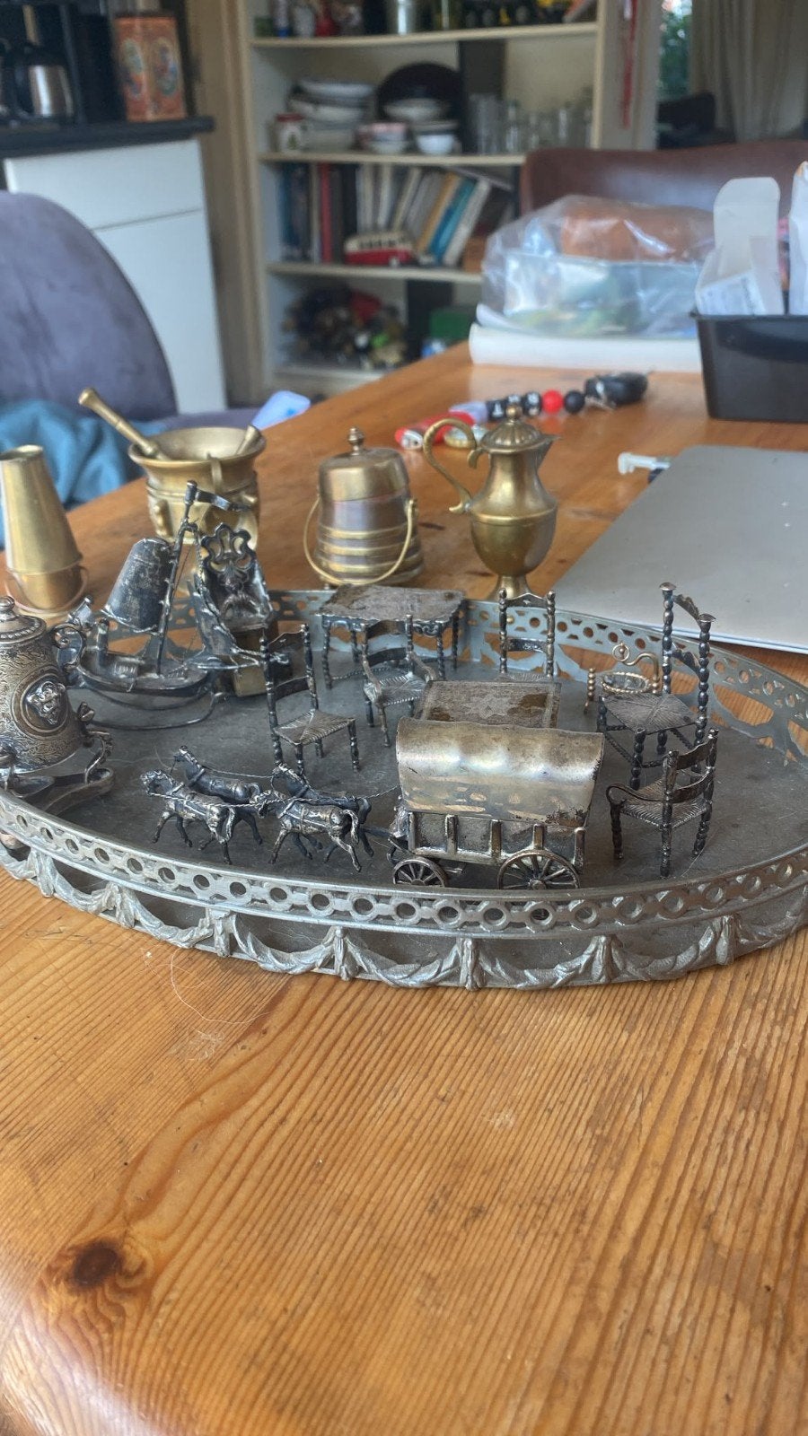 Verzameling Tinnen en Messing Miniatuur Spulletjes, Ophalen of Verzenden