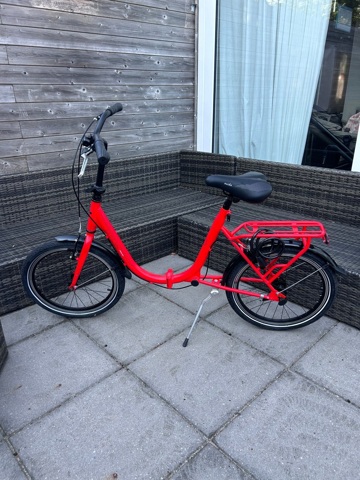 Opvouwbare loopfiets rood, 20 inch of meer, Velgrem, Zo goed als nieuw, Totaal opvouwbaar