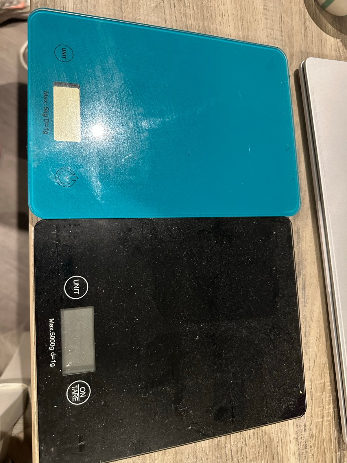 Digitale keukenweegschalen (2 stuks), Ophalen, Minder dan 10 kg, Keukenweegschaal, Fijner dan 1 gram