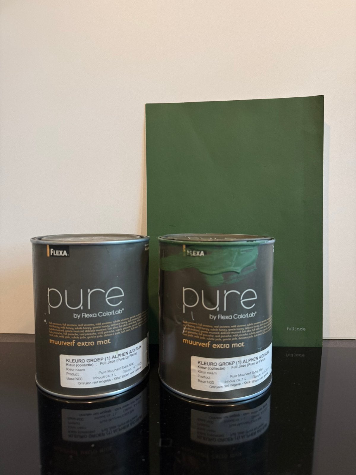 Flexa Pure extra mat muurverf 1,5 liter 15m2 Full Jade groen, Nieuw, Ophalen of Verzenden, Verf, Minder dan 5 liter
