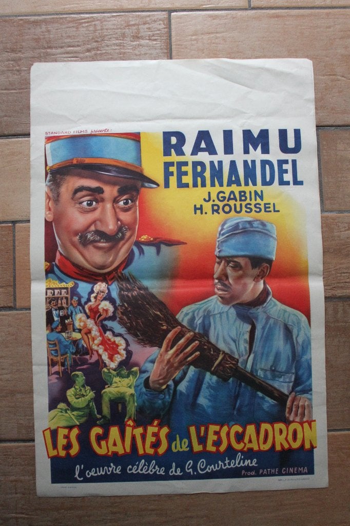 filmaffiche Fernandel les gaités de l'escadron filmposter, Rechthoekig Staand, Ophalen of Verzenden, Zo goed als nieuw, A1 t/m A3