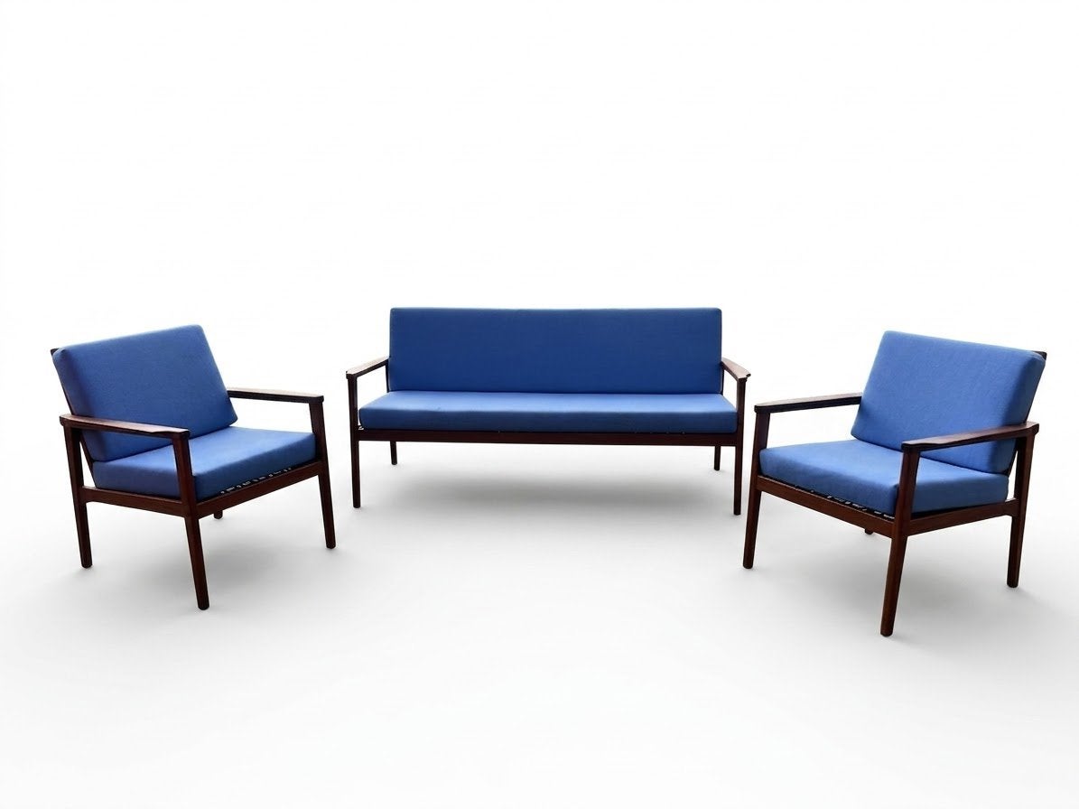 Bankstel teak vintage | bankje 2 fauteuils, Huis en Inrichting, Gebruikt, ., Vintage, Ophalen of Verzenden