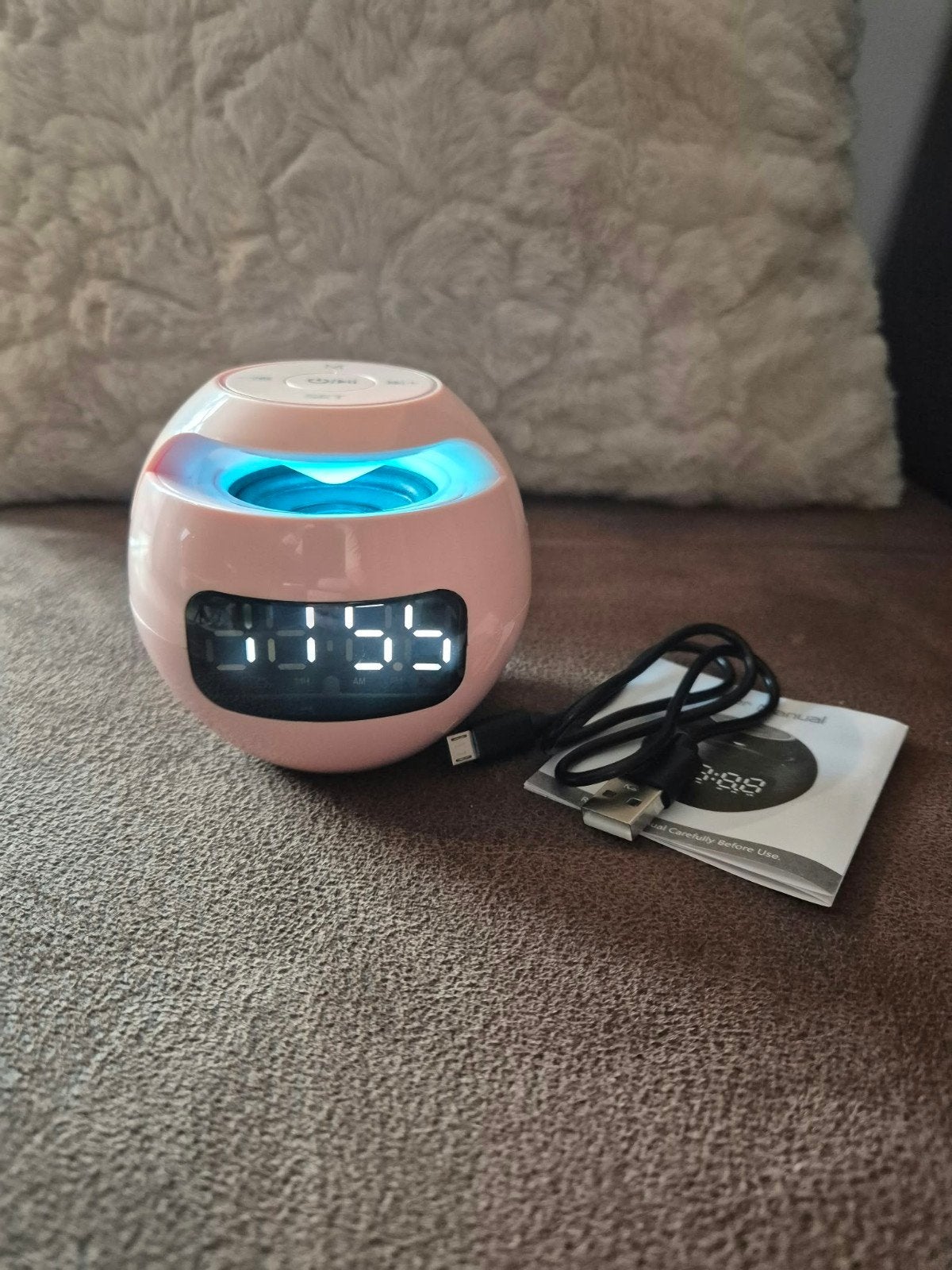 Roze digitale wekker met Bluetooth speaker, Ophalen of Verzenden, Nieuw, Digitaal