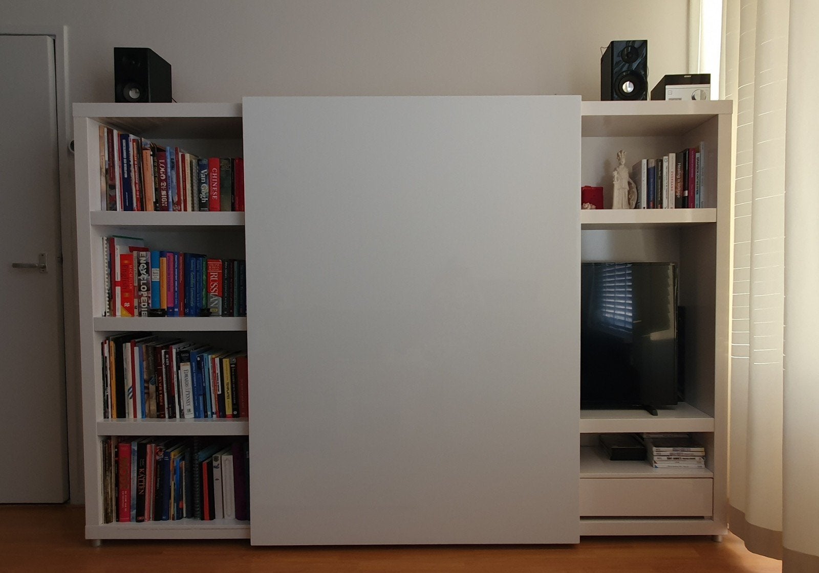 Moderne Witte Schuifdeurkast 235x164, Ophalen, Gebruikt, Met deur(en), 200 cm of meer