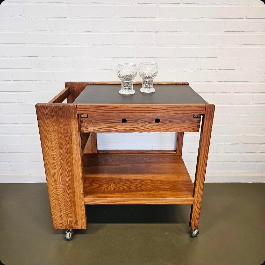 Vintage Drankentrolley Bar Cart Jordi Vilanova Spanje jr 70, Gebruikt, 50 tot 100 cm, Ophalen of Verzenden, Mid Century