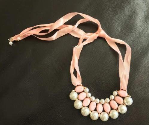 Mooie zalm kleurige kralen ketting! Leuke CADEAUTIP!, Sieraden, Tassen en Uiterlijk, Kettingen, Verzenden, Nieuw, Overige kleuren