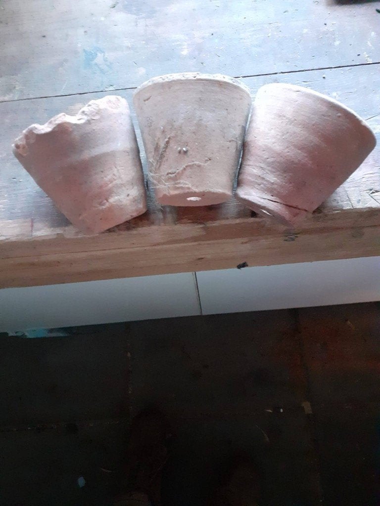 120 Unieke terracotta potten minimaal 70 jr oud, Ophalen