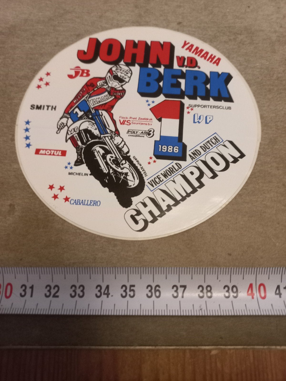 John v.d. Berk Yamaha Vice World & Dutch Champion 1986, Ophalen of Verzenden, Gebruikt