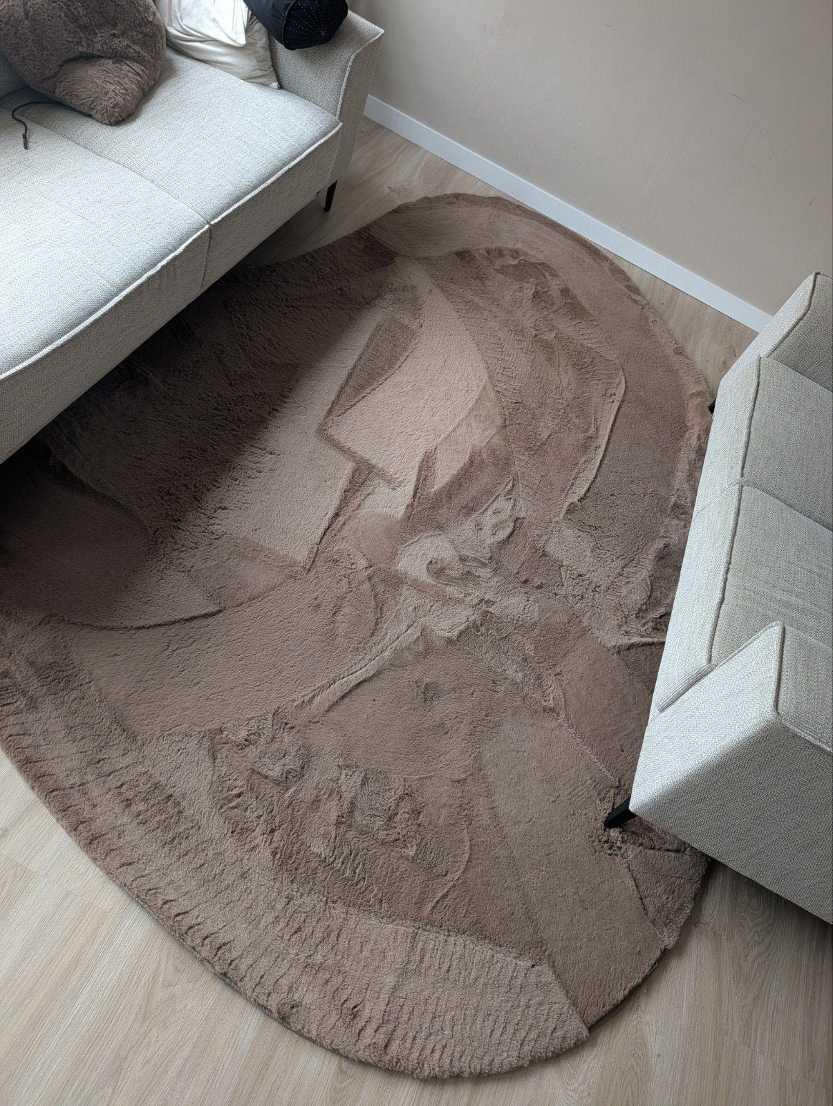 A symmetrisch japandi vloerkleed XXL van Action, Ophalen, Rechthoekig, 200 cm of meer