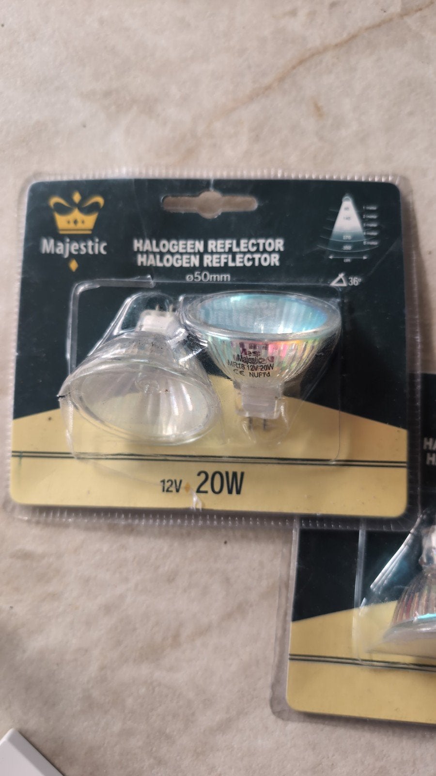Majestic Halogeen Reflectorlampen 12V 20W (3 stuks), Nieuw, Ophalen of Verzenden, Overige merken, 10 tot 30 watt