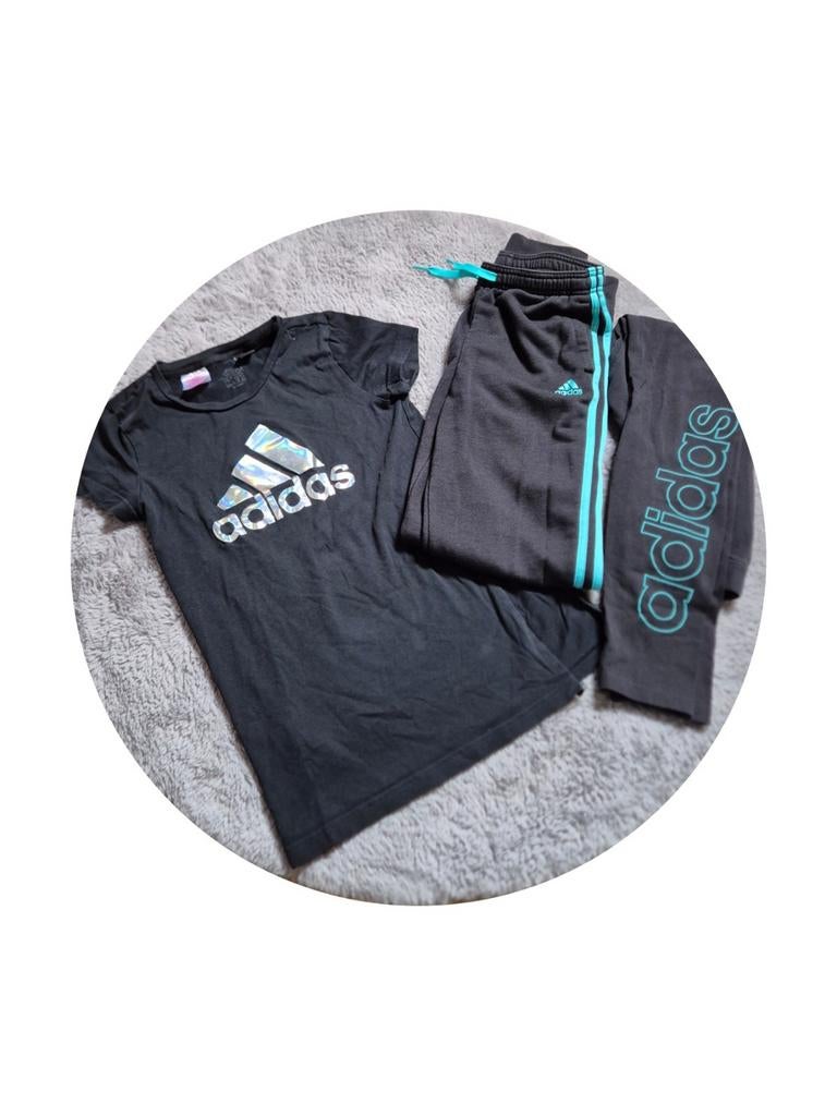 Adidas pakket Shirt en 2 broeken maat 164, Adidas, Gebruikt, Meisje, Ophalen of Verzenden