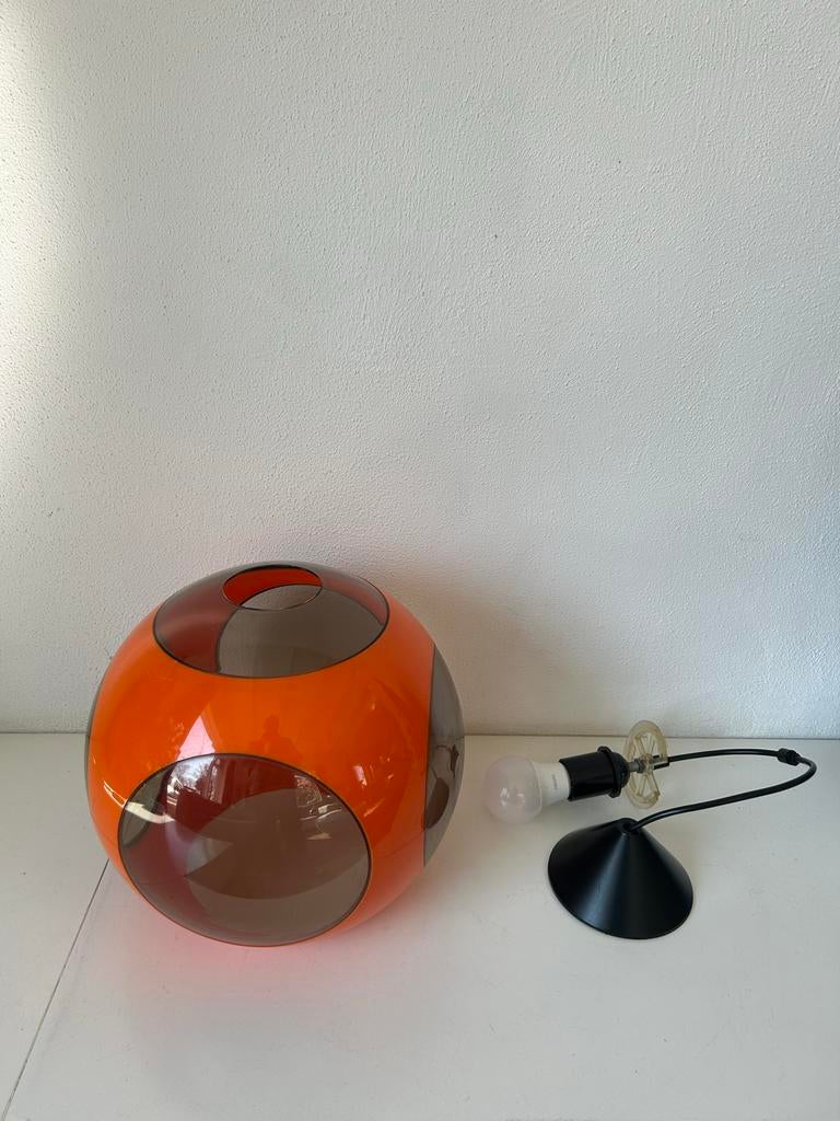 Oranje space age hanglamp, Ophalen of Verzenden, Gebruikt, Kunststof, Minder dan 50 cm