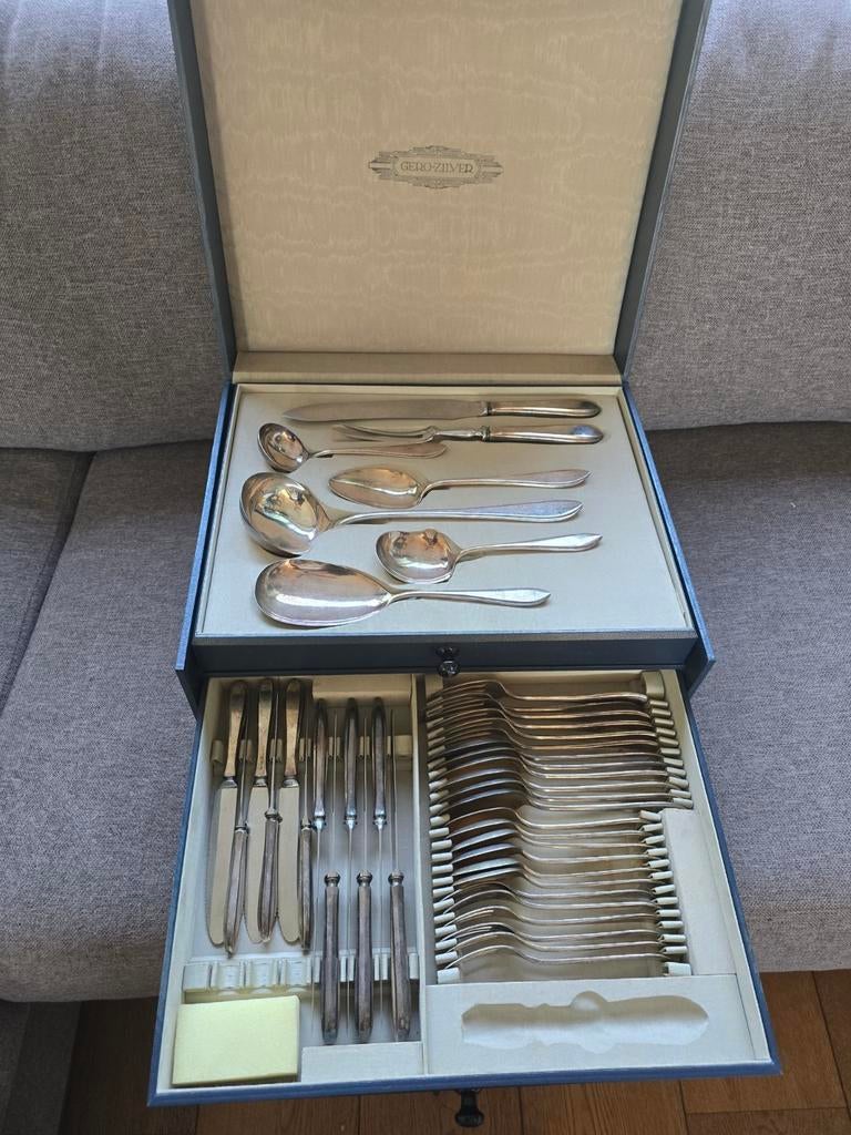Gero-Zilver Bestekset 'F Gero 90' - Uitgebreid, Antiek en Kunst, Ophalen of Verzenden