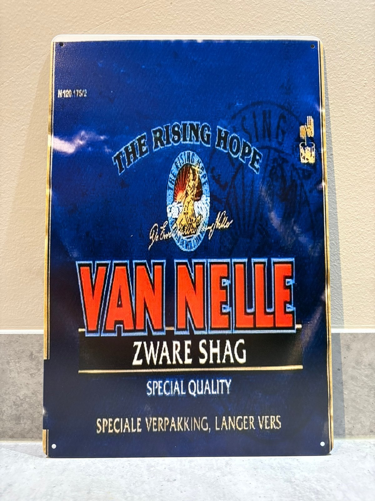 Mancave Bar Café Wanddecoratie metalen bordje Van Nelle Shag, Ophalen of Verzenden, Zo goed als nieuw, Reclamebord