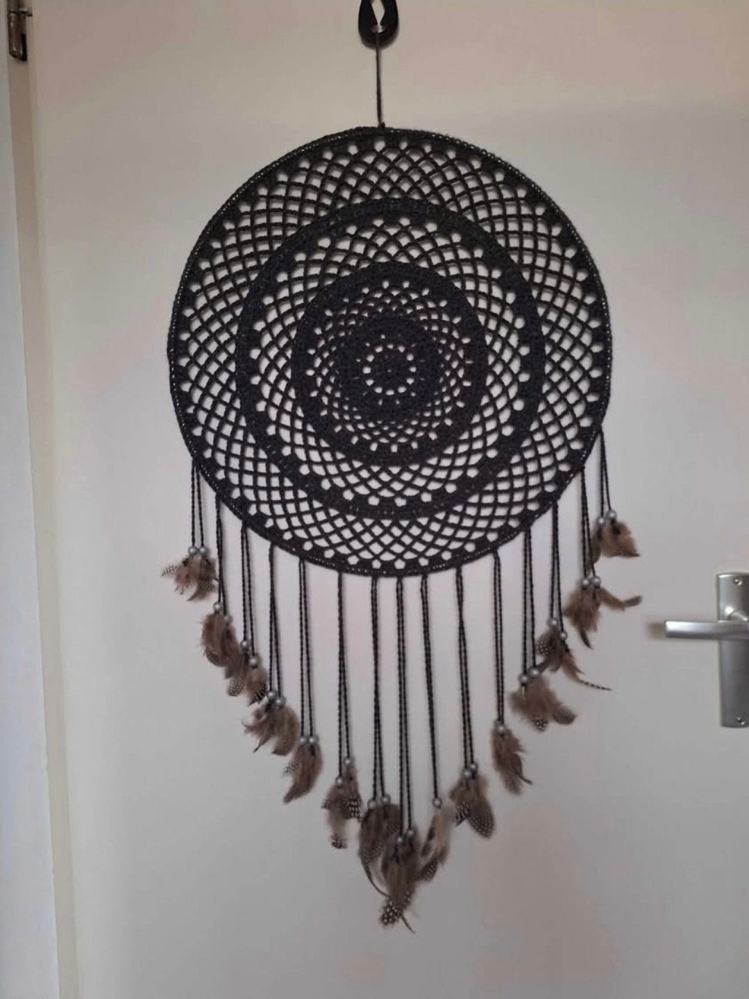 Mooie grote dromenvanger, 100 cm, Ophalen of Verzenden, Handgemaakt, Grijs