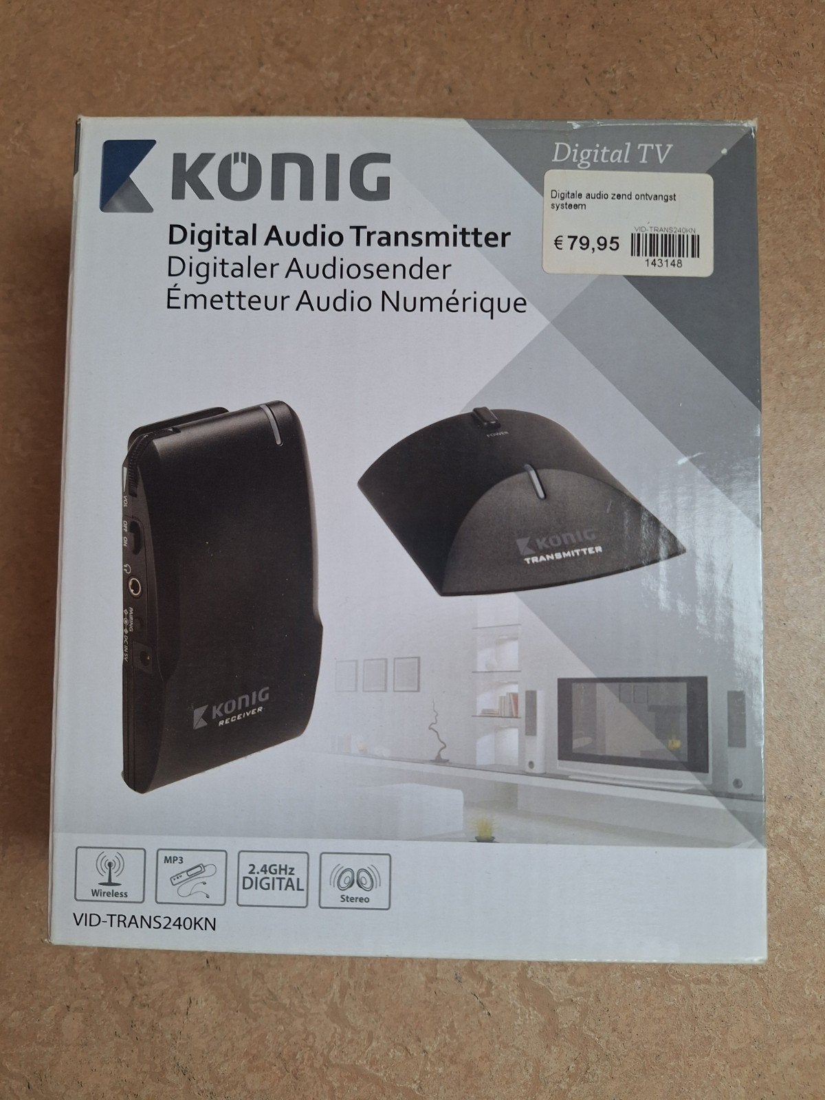 König Draadloze Audio Transmitter en Receiver Set, Ophalen of Verzenden, Zo goed als nieuw, Audio