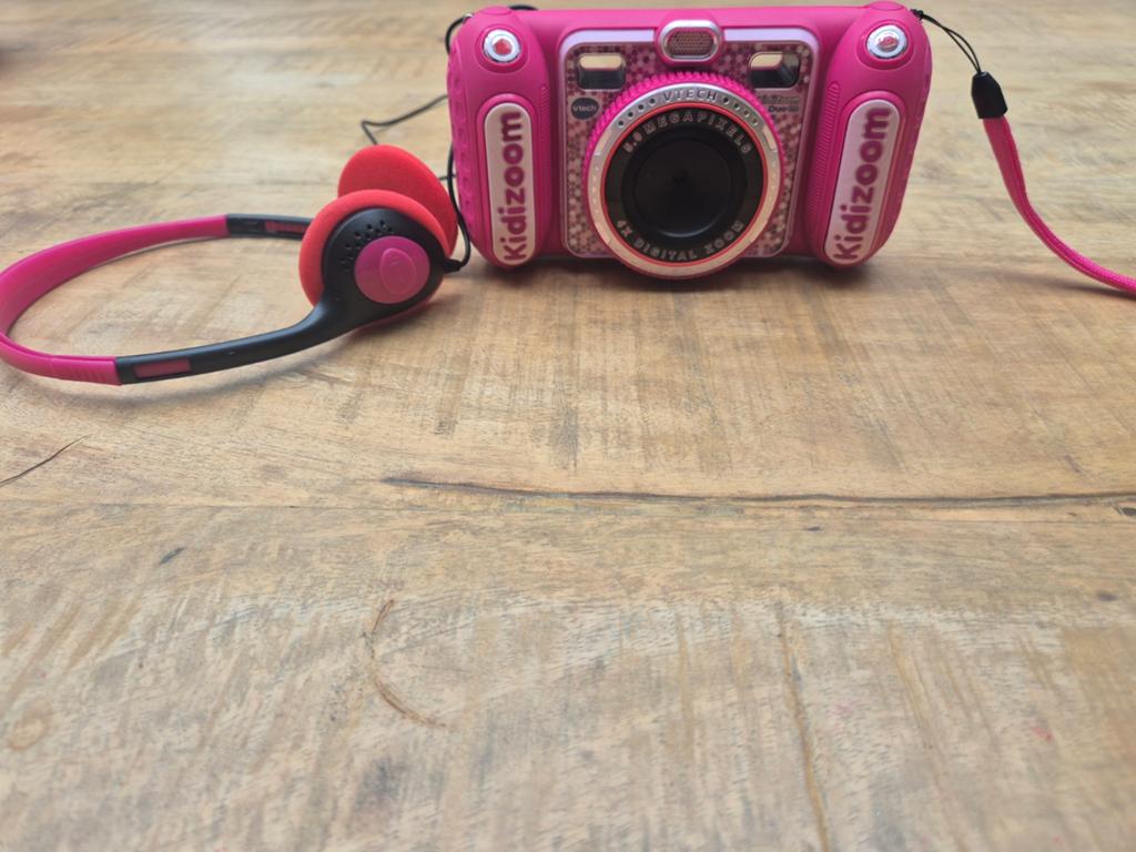VTech Kidizoom Duo DX Camera Roze met Koptelefoon, Gebruikt, Compact, Ophalen of Verzenden, Overige Merken