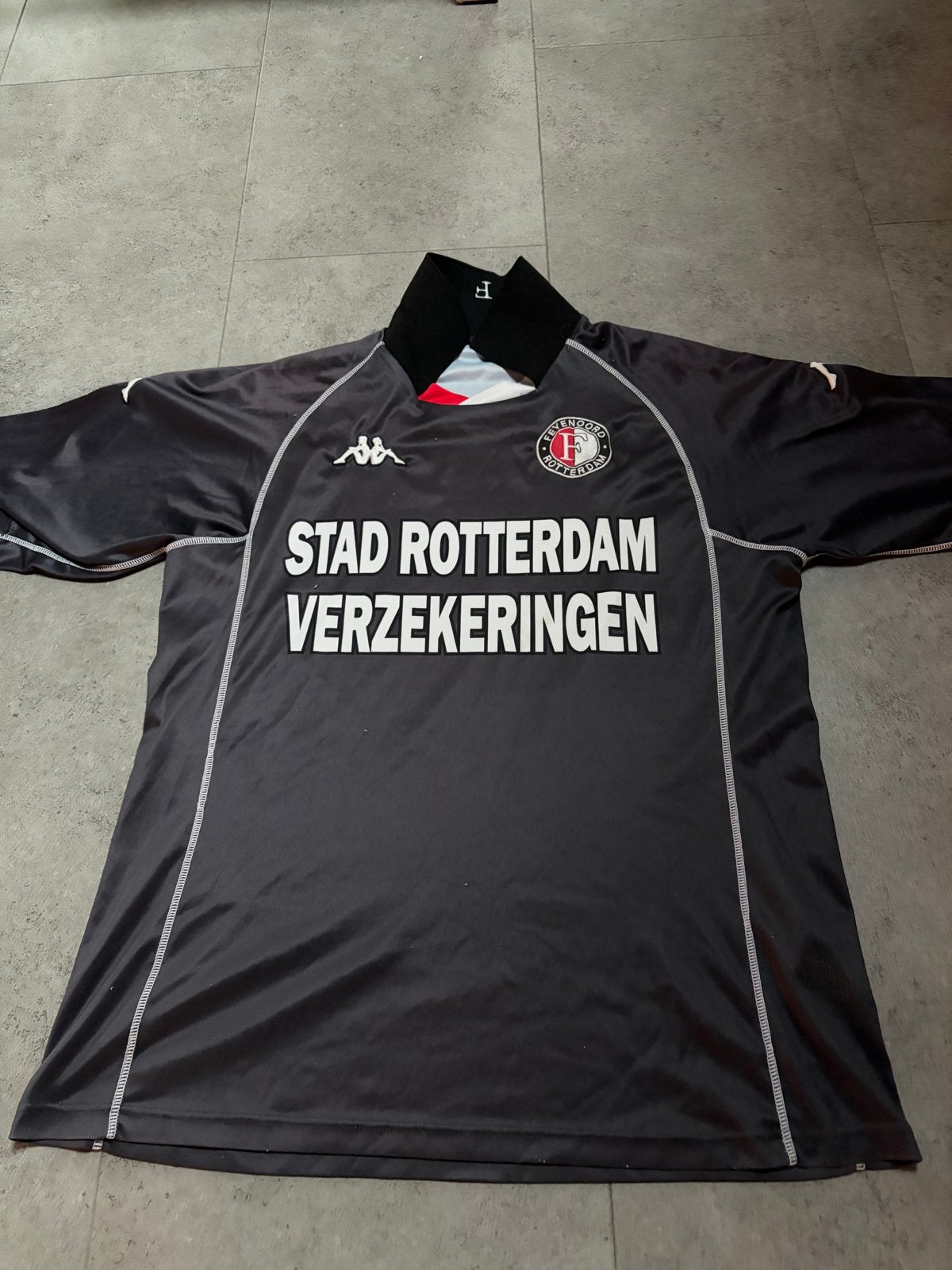 Feyenoord uitshirt 2001-2002 Kappa maat L, Ophalen, Maat 52/54 (L), Zwart, Zo goed als nieuw