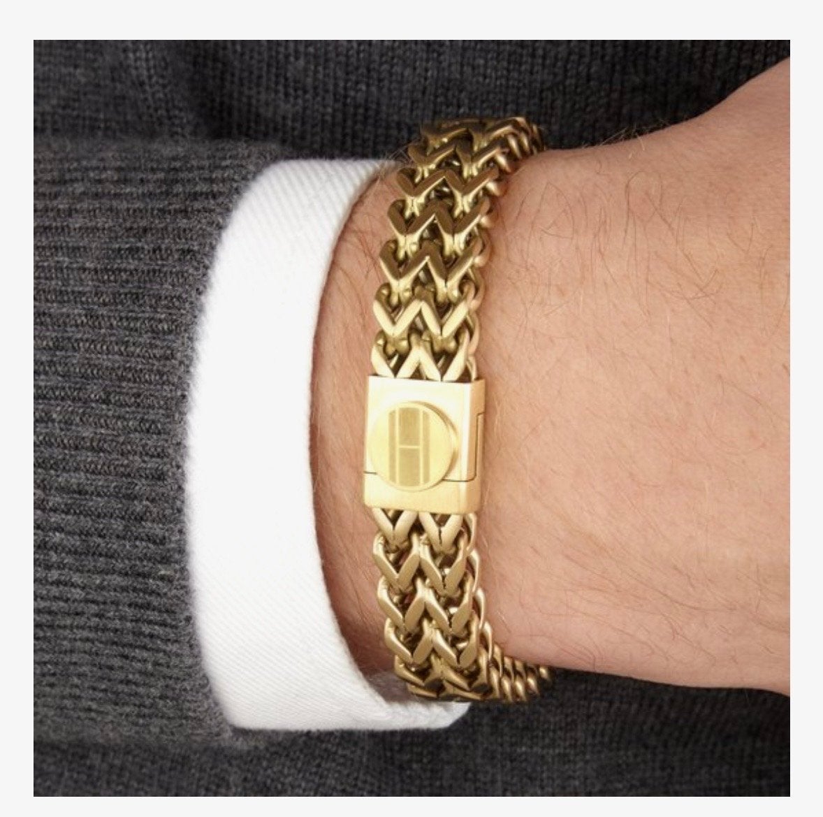 Tommy Hilfiger Gouden Schakelarmband, Ophalen of Verzenden, Zo goed als nieuw, Goud, Overige materialen