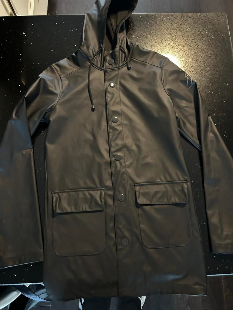 Zumo regenjas waterproof zwart met drukknoppen en capuchon, Ophalen of Verzenden, Zo goed als nieuw, Overige maten, Zwart