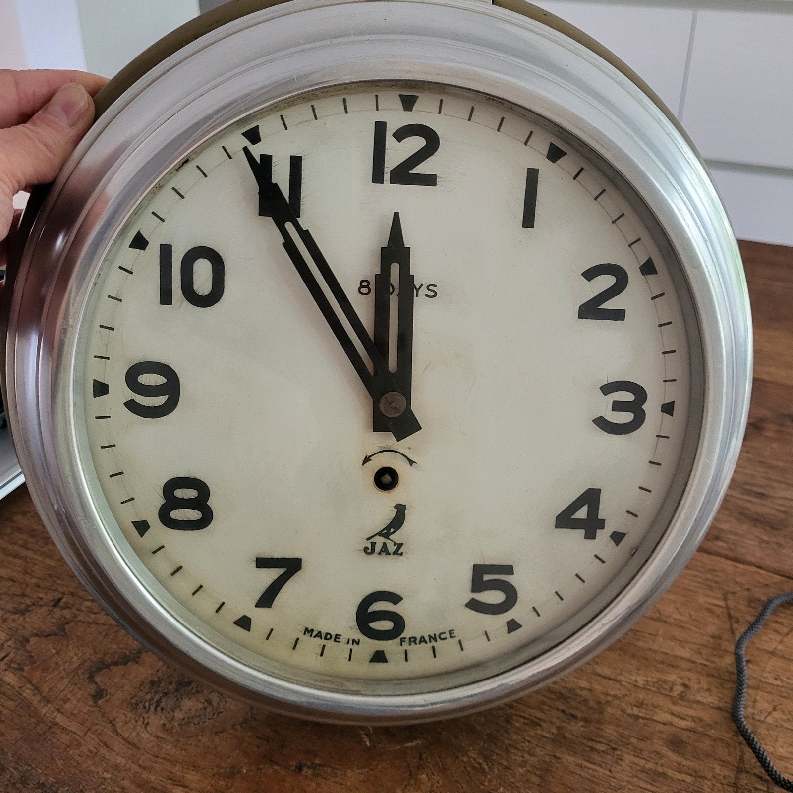 Vintage JAZ Wandklok - Made in France, Ophalen of Verzenden
