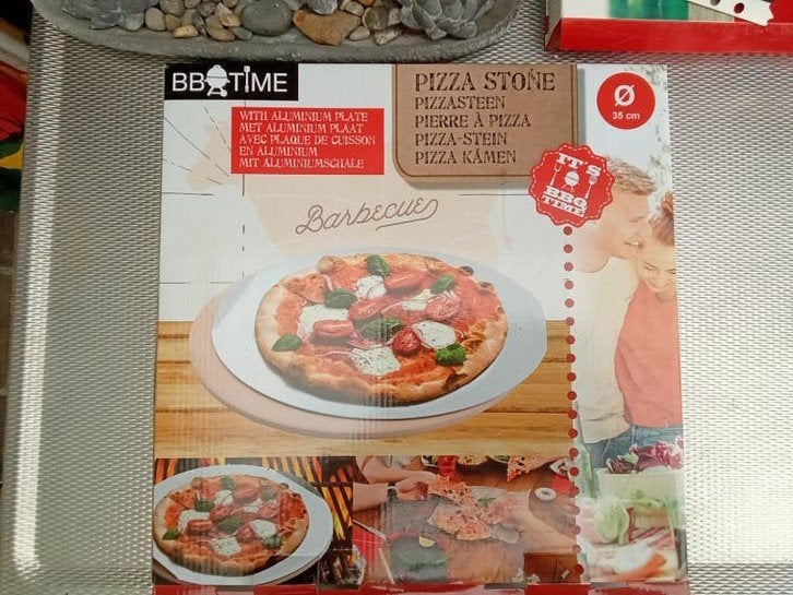 BBQ Time Pizza Steen met Aluminium Plaat - 35 cm NIEUW, Ophalen of Verzenden, Nieuw, BBQ Time