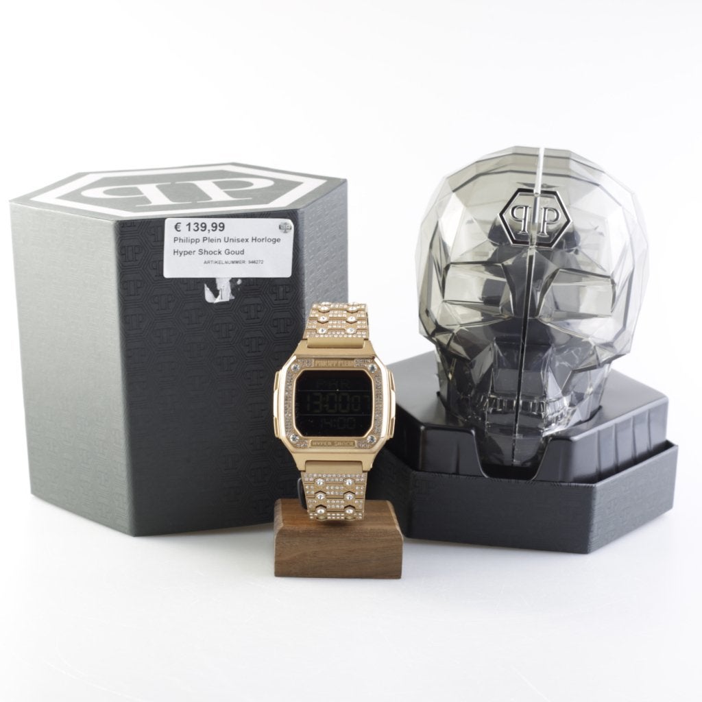Philipp Plein Unisex Horloge Hyper Shock Goud, Philipp Plein, Zo goed als nieuw, https://www.plein.com/nl/contact-us.html, Via dei Marmi 3, 6862 Rancate, Zwitserland