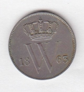 Willem III - 1 cent 1863 ZF/P -Sch.688, Postzegels en Munten, Ophalen of Verzenden, Koning Willem III, 1 cent