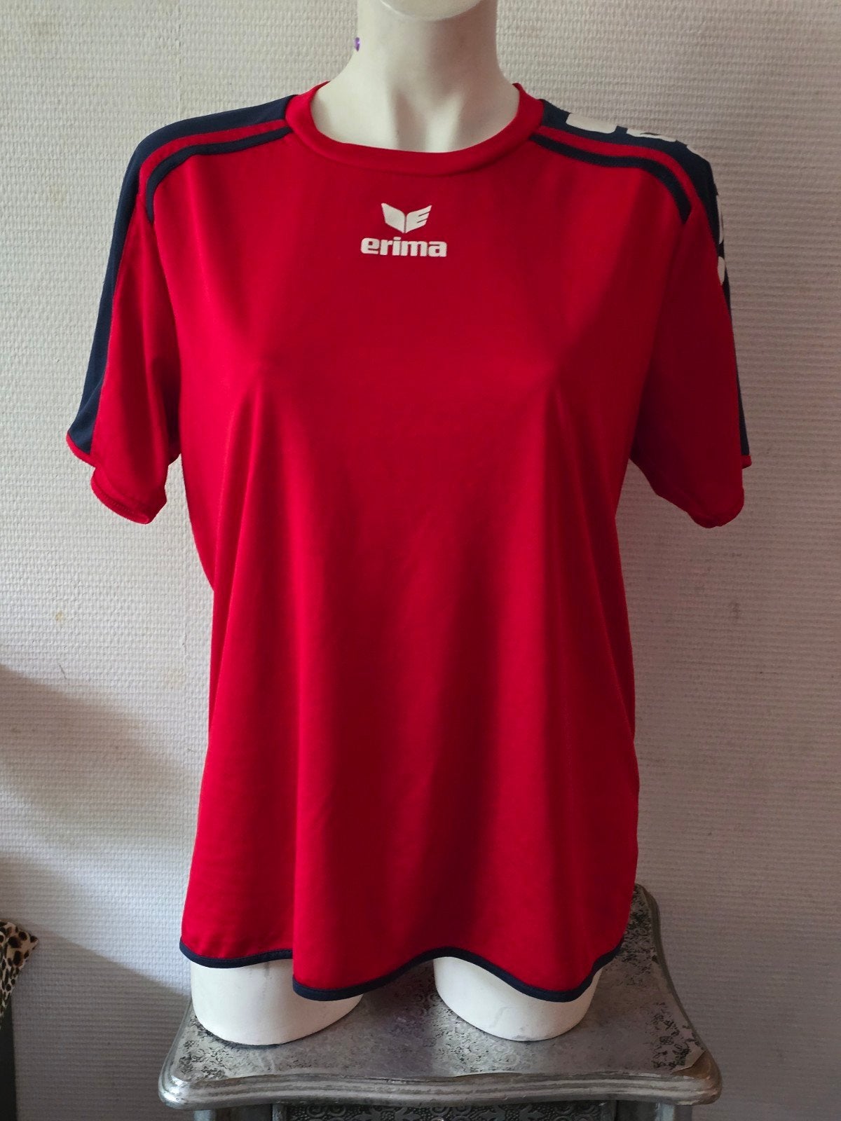 Erima Sportshirt Rood/Donkerblauw Maat XL, Kleding | Heren, Erima, Overige typen, Maat 56/58 (XL), Ophalen of Verzenden