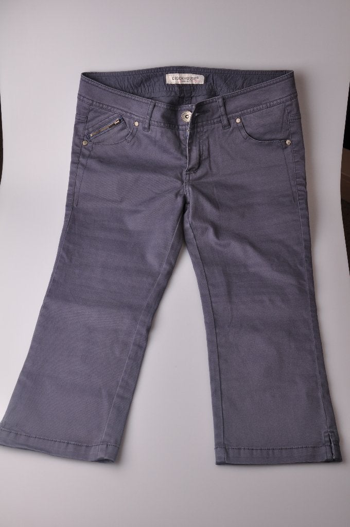 Dames broek paars, driekwart, Maat 34 / XS, Clockhouse C&A, Paars, Ophalen of Verzenden, Zo goed als nieuw, Driekwart