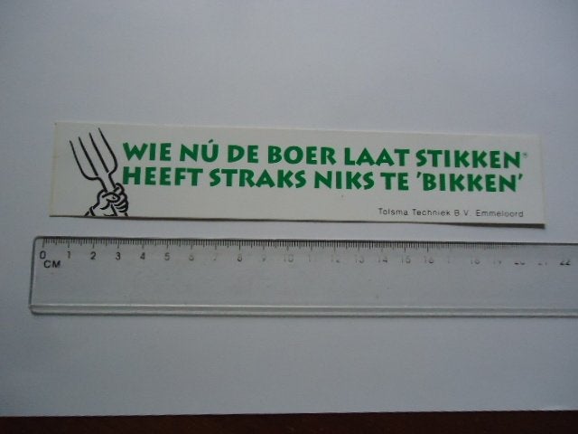 sticker oud Boer Landbouw TOLSMA Techniek Emmeloord agri, Verzenden, Zo goed als nieuw, Bedrijf of Vereniging
