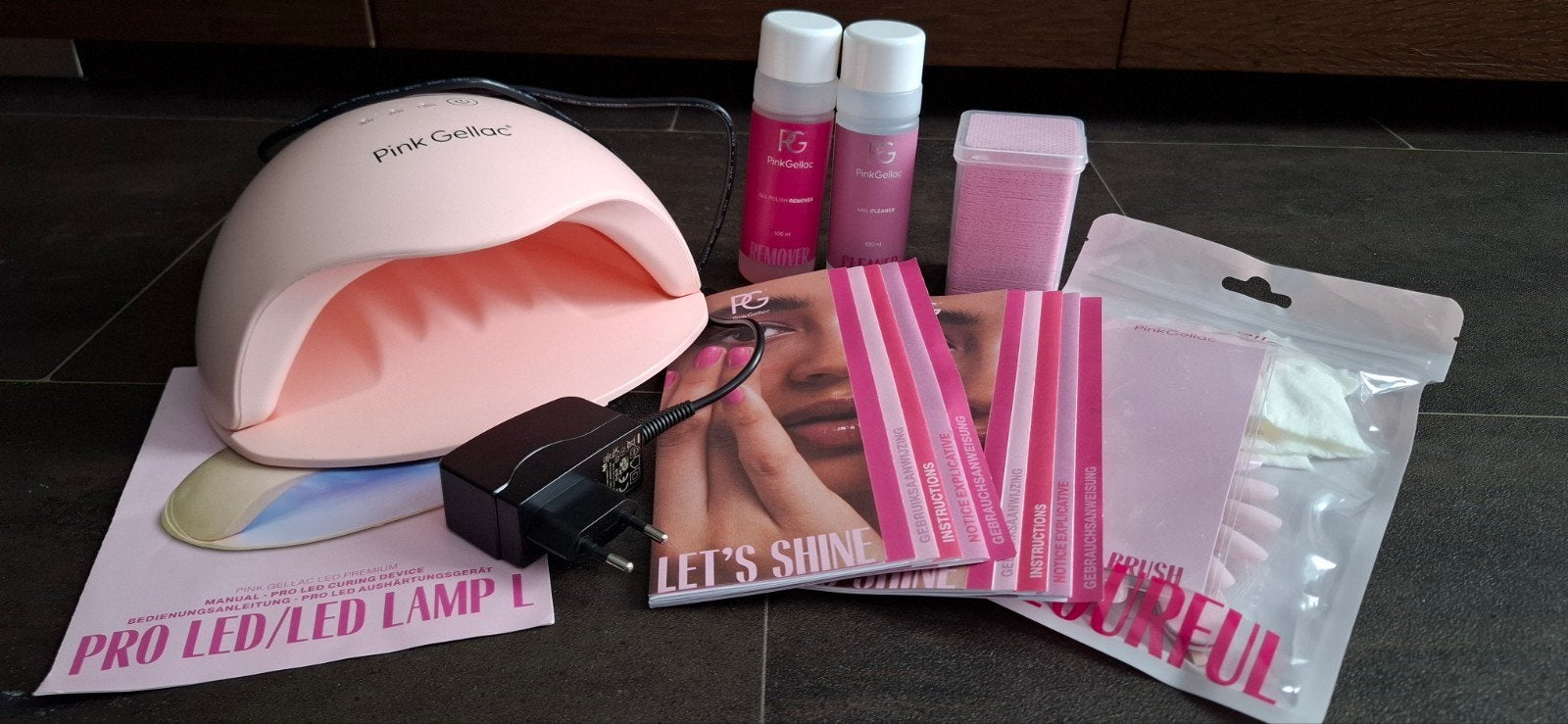 Pink Gellac Startpakket met UV/LED Lamp en Accessoires, Ophalen, Zo goed als nieuw, Overige typen