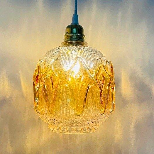 vintage LAMP glas messing MidCentury Murano retro Hotel Chic, Huis en Inrichting, Lampen | Hanglampen, Gebruikt, Ophalen of Verzenden