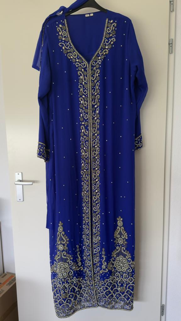 Marokkaanse jurk, takchita, maat 1 (M/L), koningsblauw, Maat 38/40 (M), Overige typen, Blauw, Ophalen of Verzenden