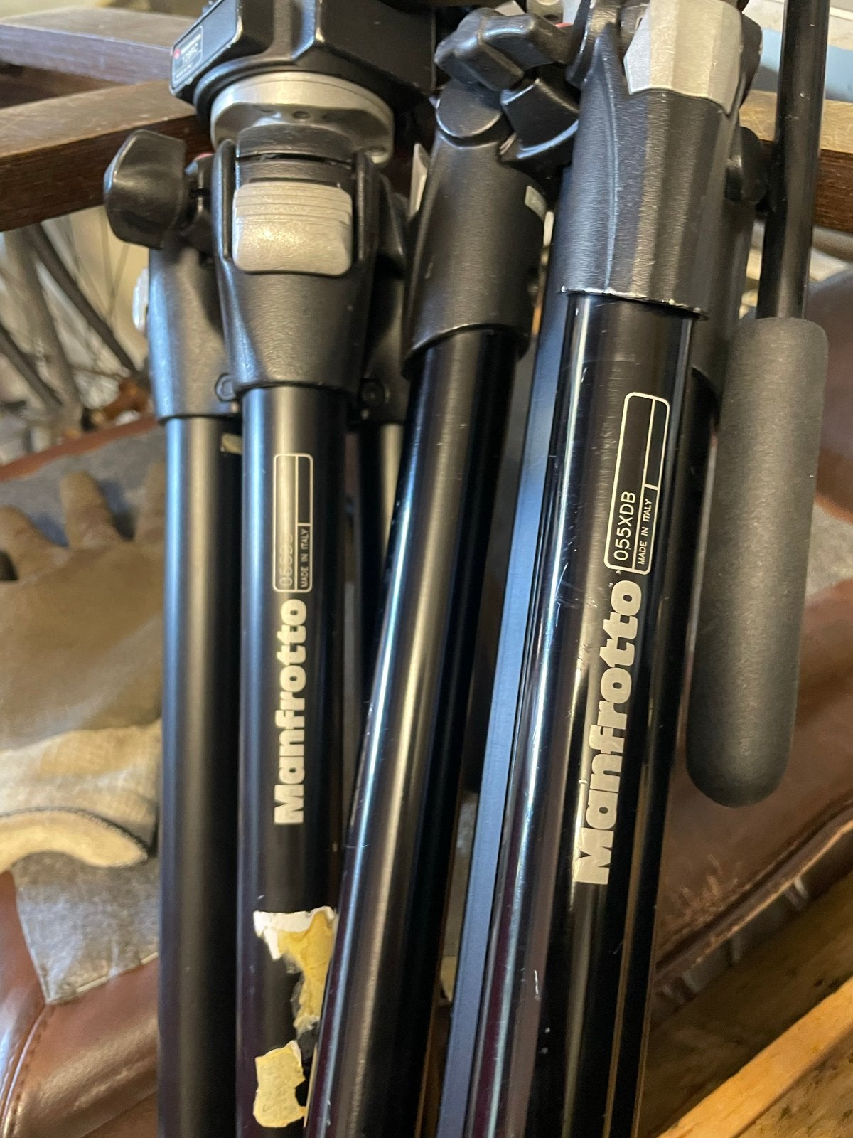 Manfrotto 055XDB statief met 128RC videokop, Gebruikt, 150 tot 175 cm, Manfrotto, Met balhoofd