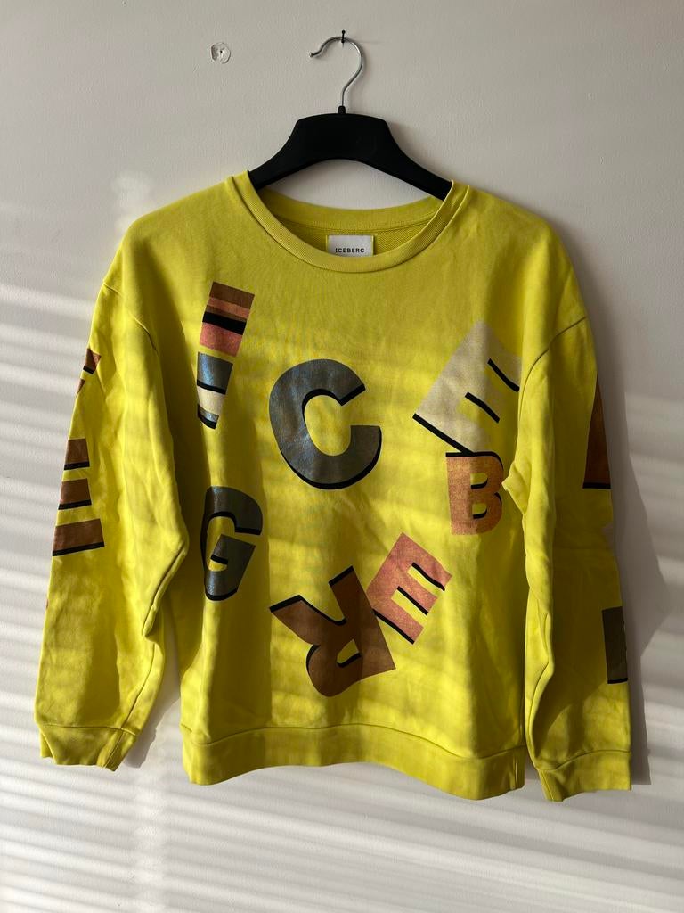 Iceberg Sweatshirt met opvallende print, Ophalen of Verzenden, Gedragen, Maat 48/50 (M), Geel