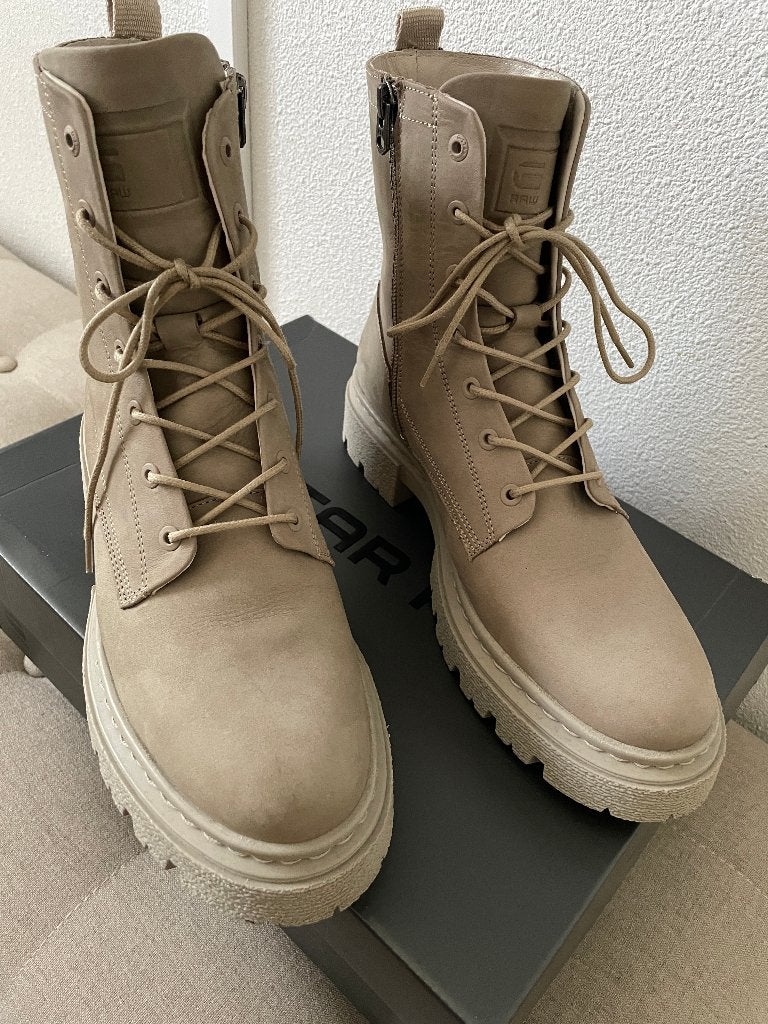 G-STAR RAW veterboots (kafey) dames schoenen, maat 40 beige, Beige, Lage of Enkellaarzen, Ophalen of Verzenden, G-STAR RAW