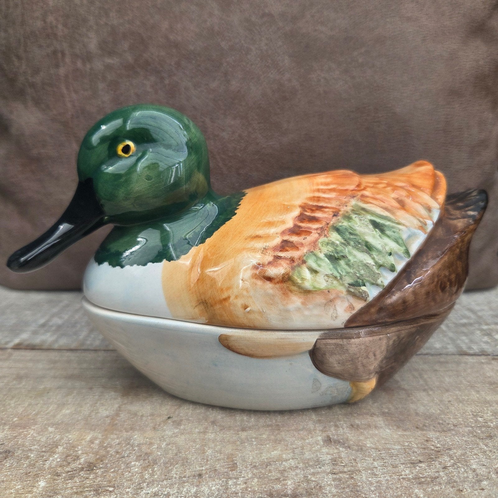 Puntgave Vintage Terrine Michel Caugant Eend, Ophalen of Verzenden