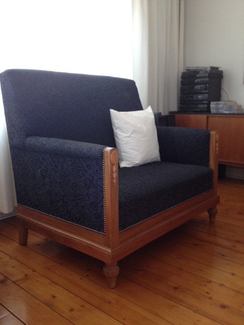 Vintage bank, Ophalen, Zo goed als nieuw, 75 tot 100 cm, Stof