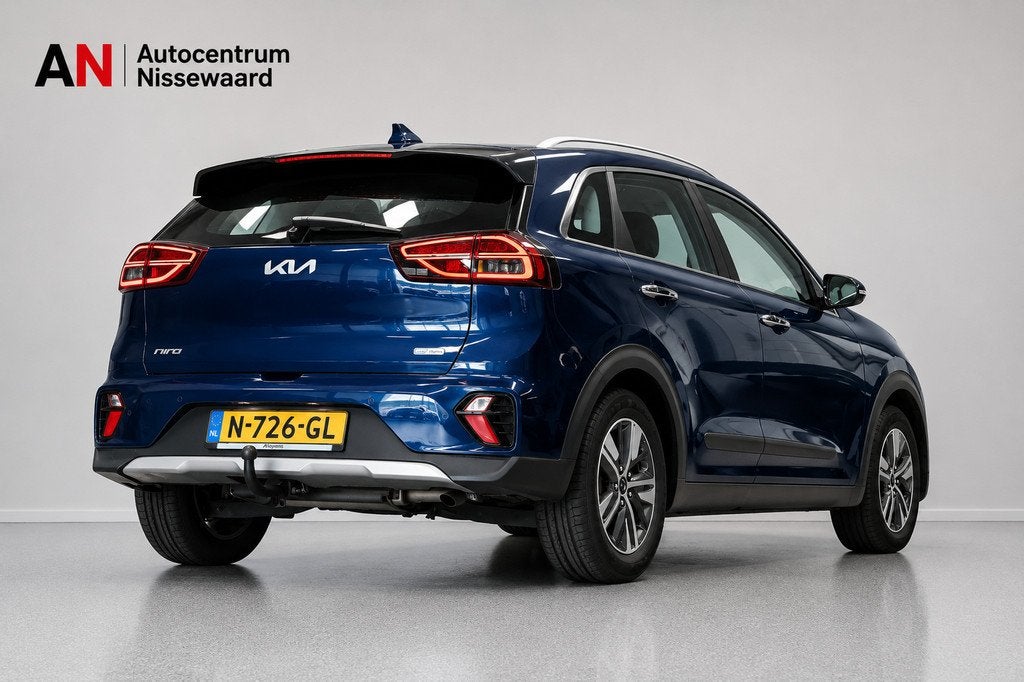 Kia Niro 1.6 GDi Hybrid DynamicLine |Carplay|Virtual|Trekhaa, Auto's, Kia, Gebruikt, Blauw, Leder en Stof, Origineel Nederlands